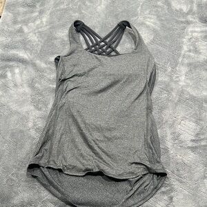 Lulu Lemon Women's Grey Yoga Top with Crisscross Back